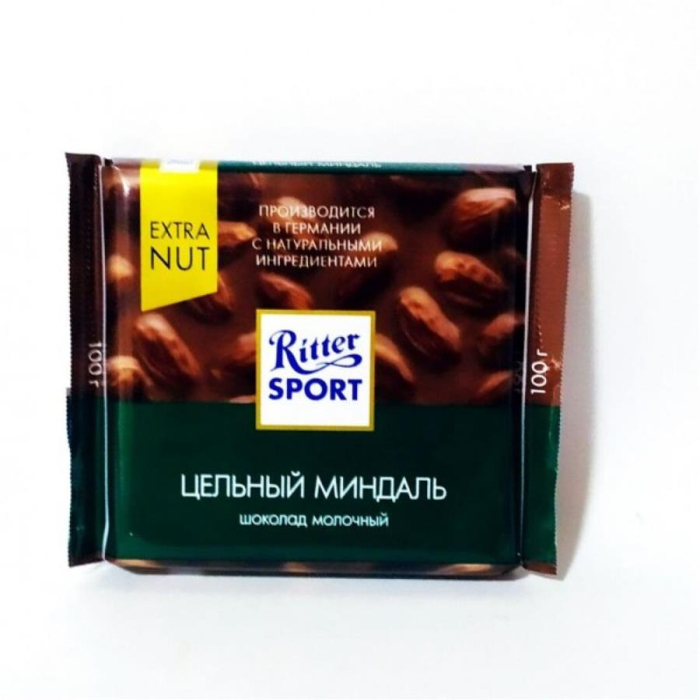 Шоколад RITTER SPORT Цельный миндаль 100гр