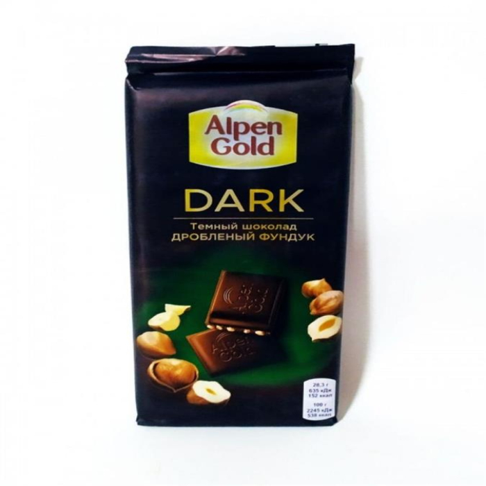 Шоколадная плитка ALPEN GOLD DARK с Фундук 90гр