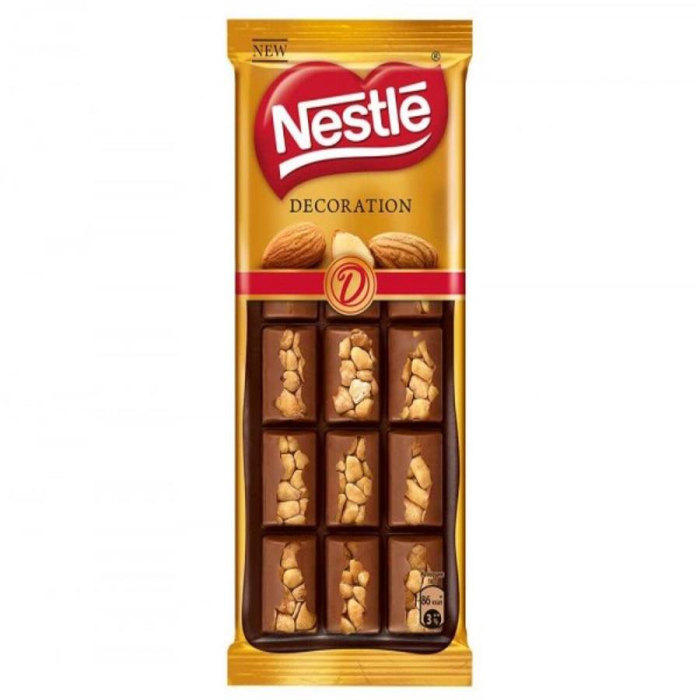 Шоколадная плитка NESTLE Decoration Миндаль 80гр