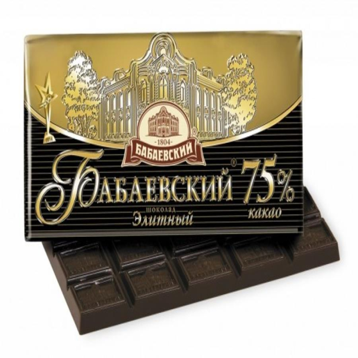 Шоколадная плитка БАБАЕВСКИЙ 75% 200гр