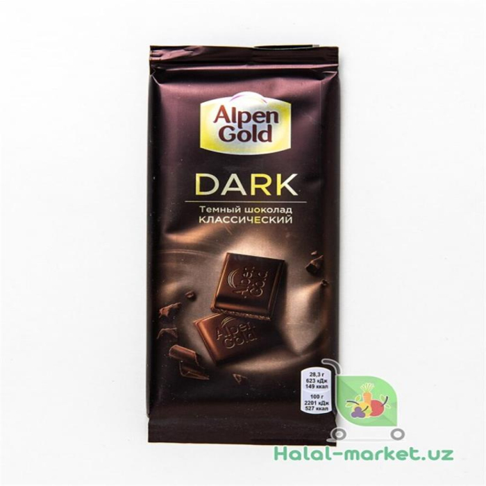 Шоколадная плитка ALPEN GOLD DARK 90гр