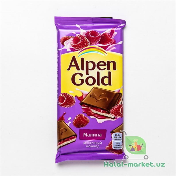 Шоколадная плитка ALPEN GOLD Малина 90гр