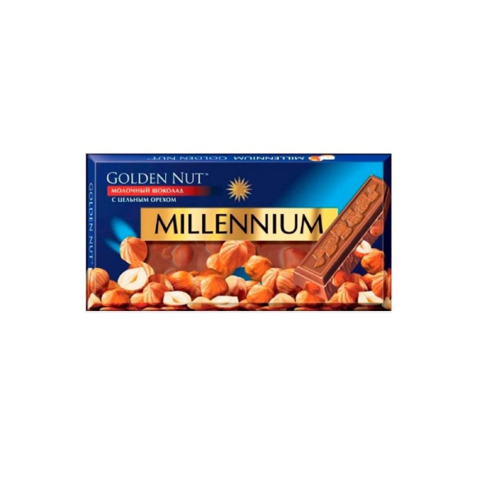 Шоколад MILLENNIUM GOLD мол с цельным орехом 100гр