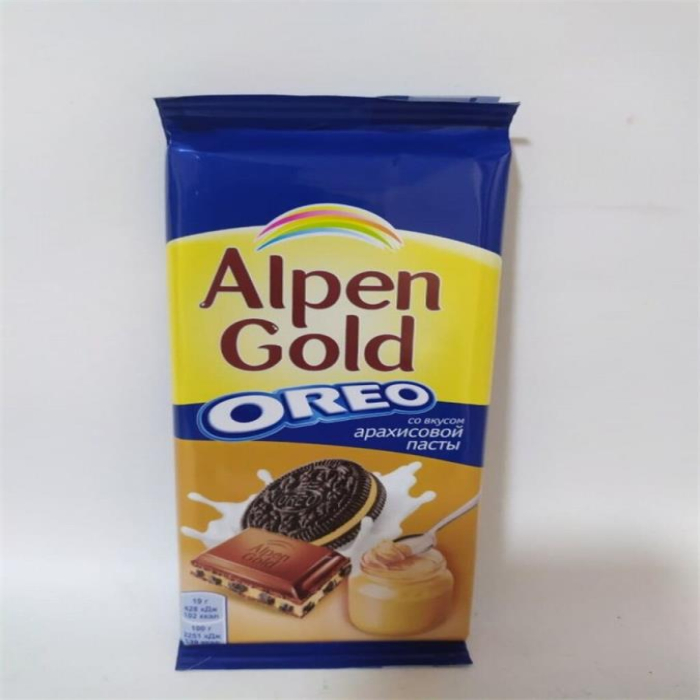 Шоколадная плитка ALPEN GOLD Oрео арахисовая паста 90гр