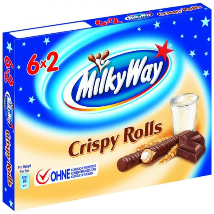 Шоколадные палочки MILKWAY CRISPY ROLLS 8шт