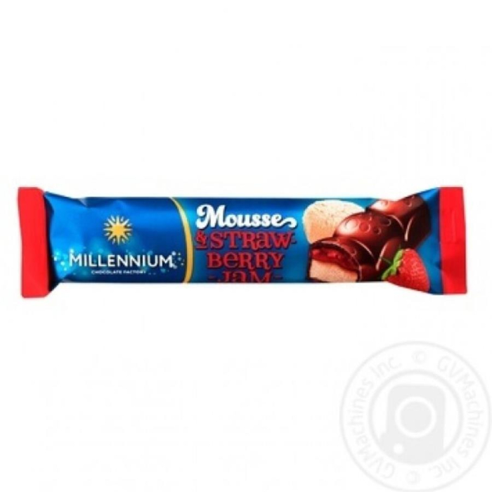 Шоколадная плитка MILLENNIUM MOUSSE с Клубникой 33гр