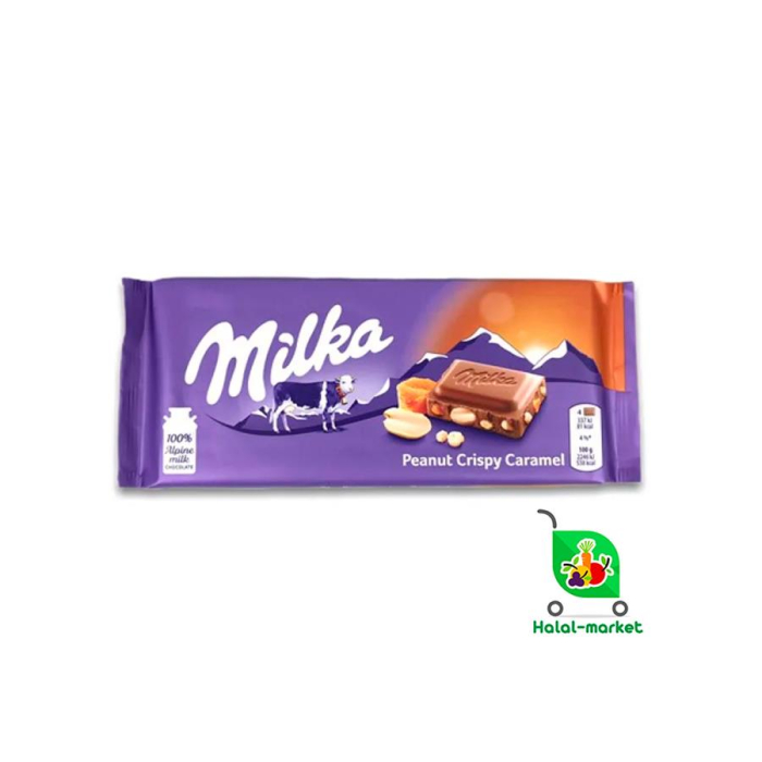 Шоколадная Плитка Milka Арахис и Карамель 90гр