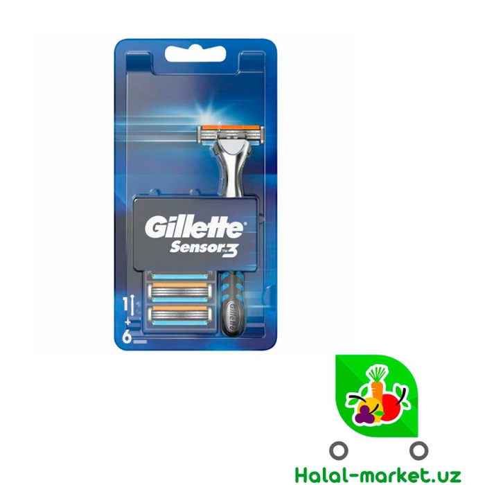 Бритвенный станок GILLETTE SENSOR 3 с 3 кассетой