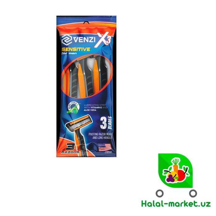 Станок Одноразовый VENZI MEN X3 пакет 3шт