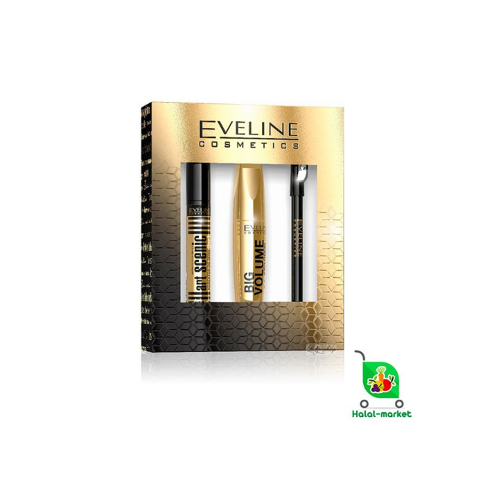 Подарочный Набор Eveline (пудра,тушь,блеск для губ,база)