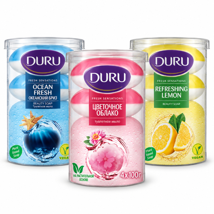 Мыло DURU ассортимент 4*100гр
