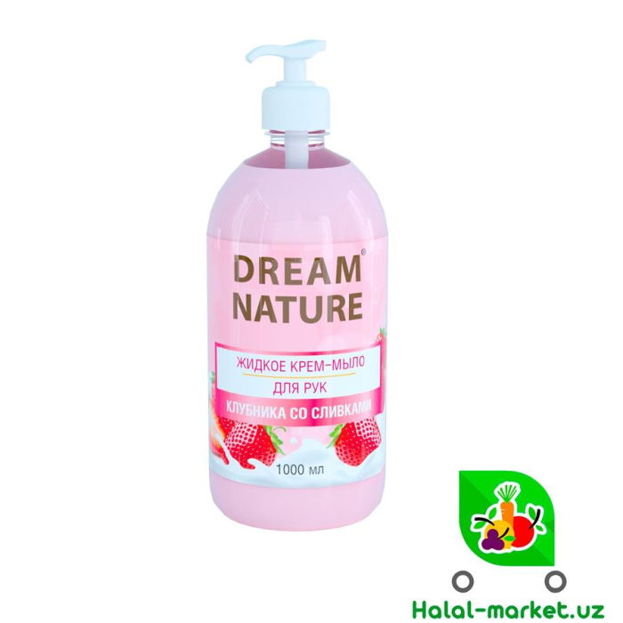 Жидкое мыло для рук DREAM NATURE клубника со сливками 1000мл