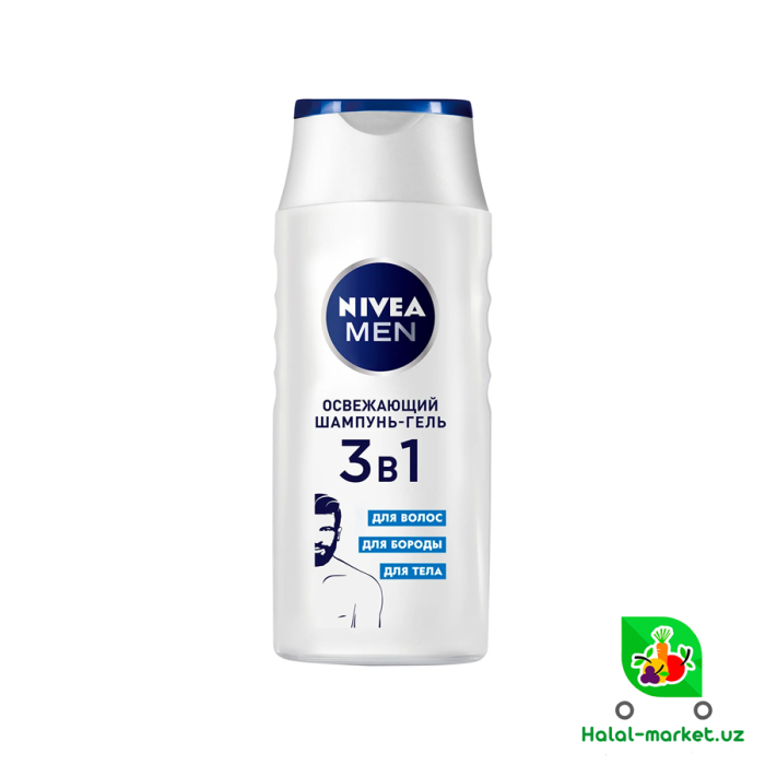 Шампунь-Гель NIVEA MEN 3в1 Освежающий 250мл