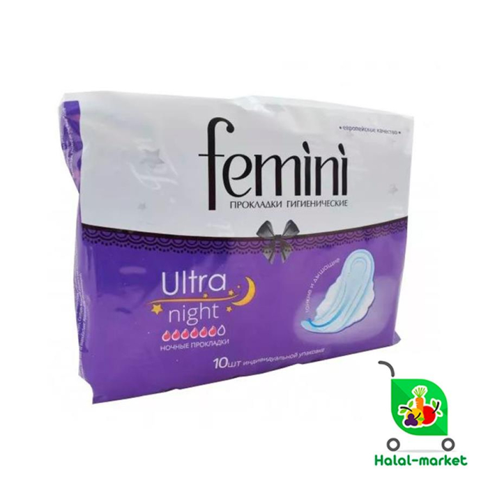Прокладки FEMENI ultra night 10шт