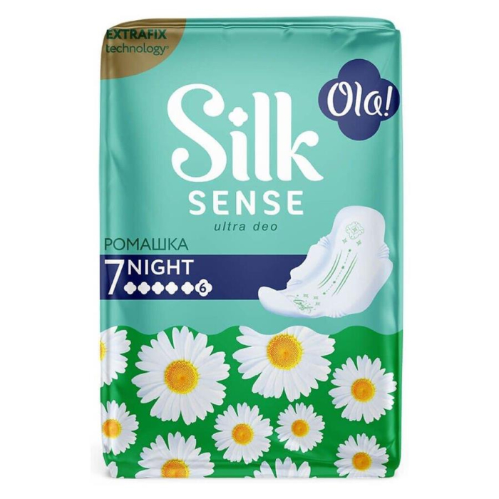 Прокладки OLA SILK SENSE Ромашка Ночные 7шт