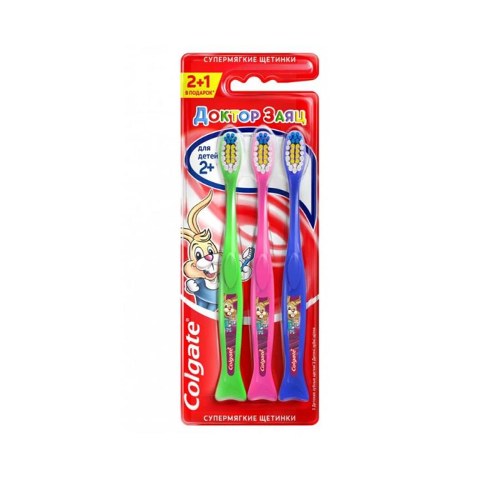 Зуб Шётка COLGATE Доктор Заяц 2+1шт