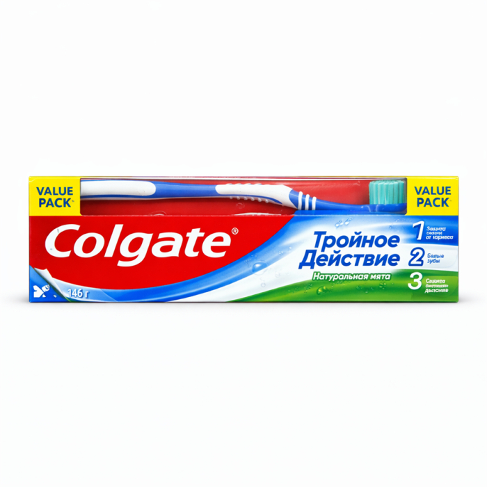 Зуб.паста COLGATE Тройное Действия 146гр (Щетка в подарок)