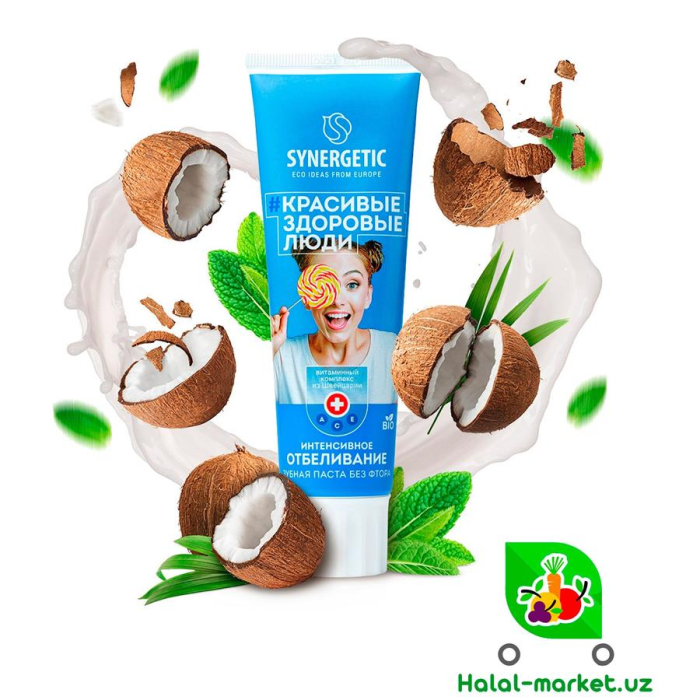 Зуб.паста SYNERGETIC Кокос,Мята 100гр
