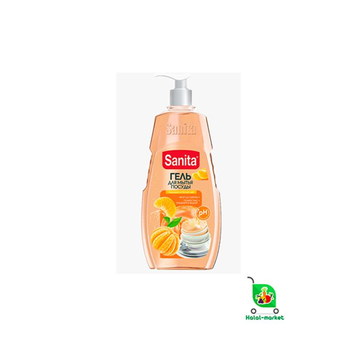 SANITA Гель для Мытья Посуды Мандарин и Белый Чай 900мл