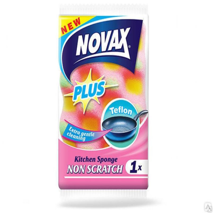 Губка кухонная NOVAX Plus для тефлона 1шт