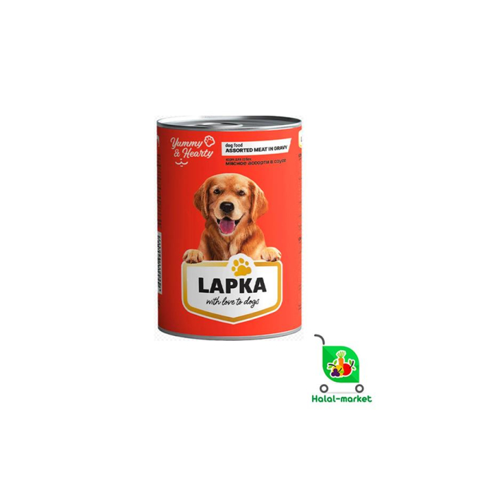 LAPKA Корм для собак мясное ассорти в соусе 415гр