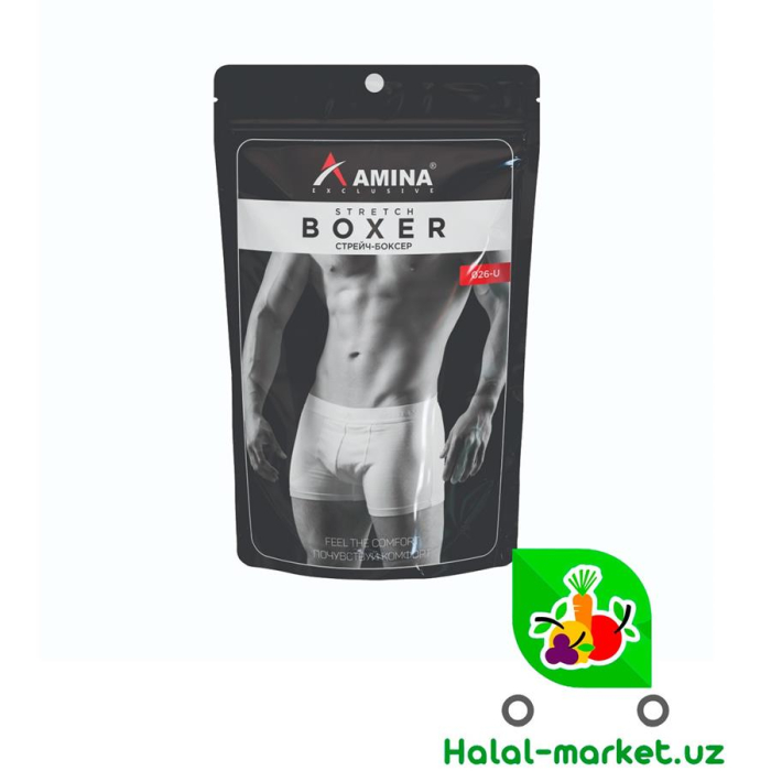 Трусы мужские AMINA BOXER 020-U размер-XXXL (уп)