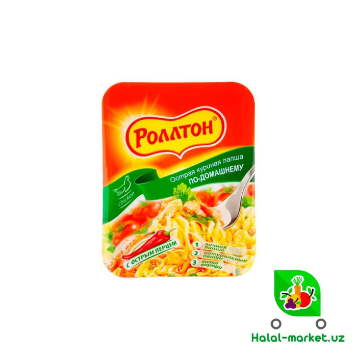 Лапша ROLLTON Куриная острая 90гр Пл/б