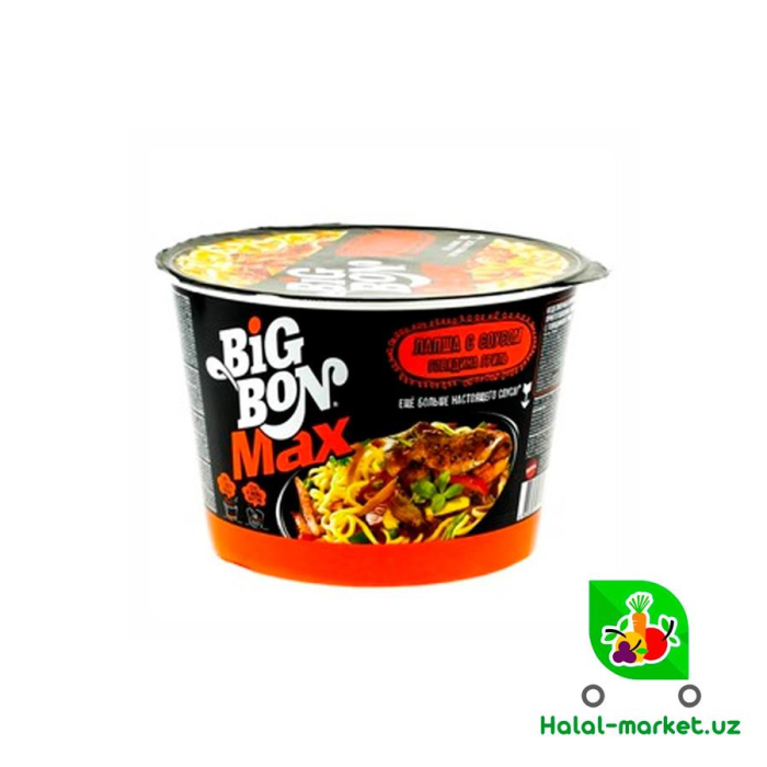 Лапша BIG BON MAX Говядина гриль 95гр Пл/б