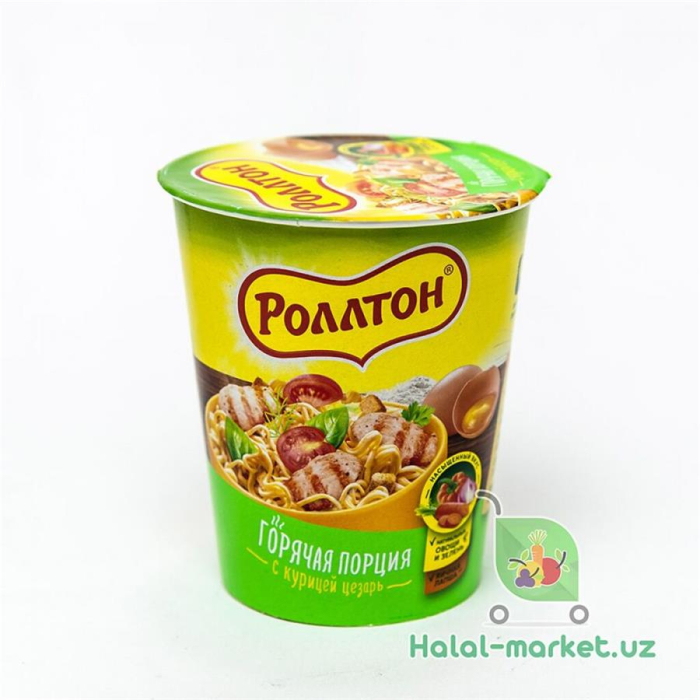 Лапша РОЛЛТОН С курицей цезарь (стакан) 70гр