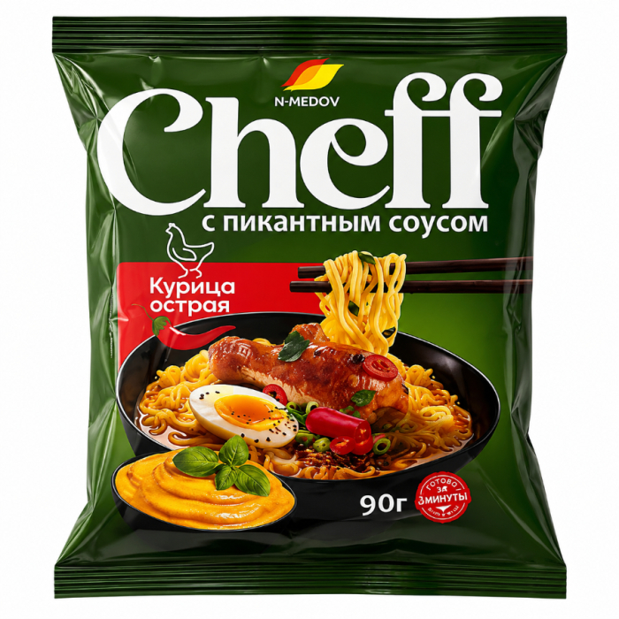 Лапша CHEFF Курица острая 90гр