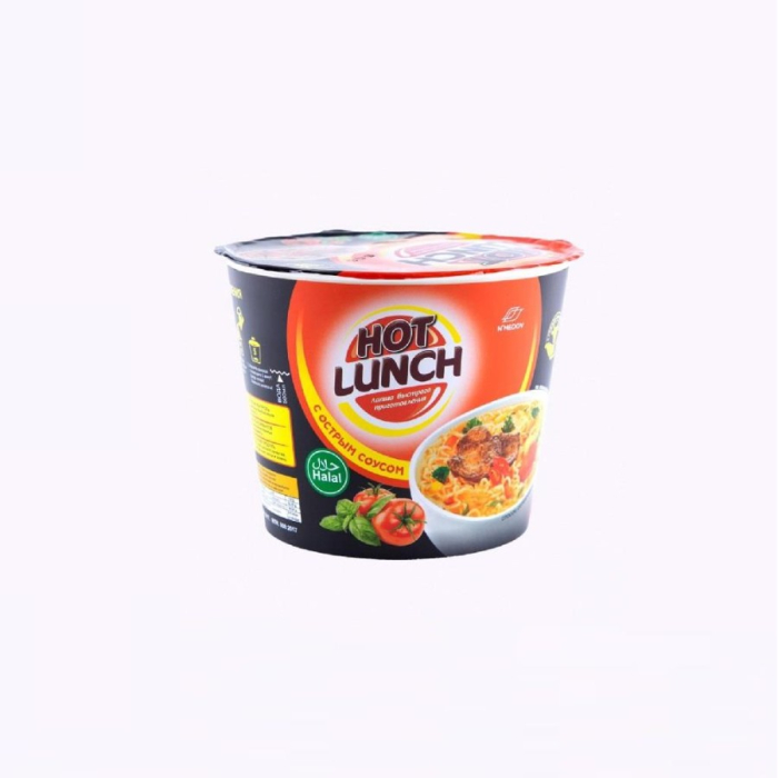 Лапша HOT LUNCH С соусом острый 90гр (стакан)