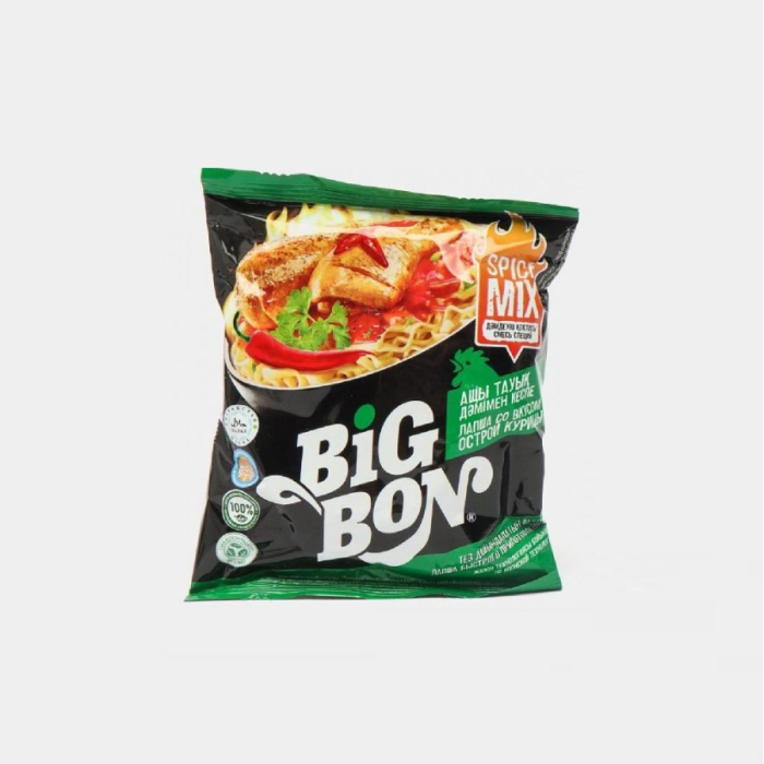 Лапша BIG BON Со вкусом острой курицы 75гр М/у