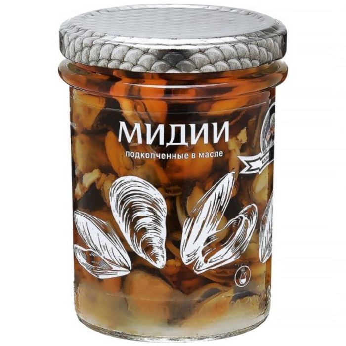 Мидии подкопченные в масле 210гр