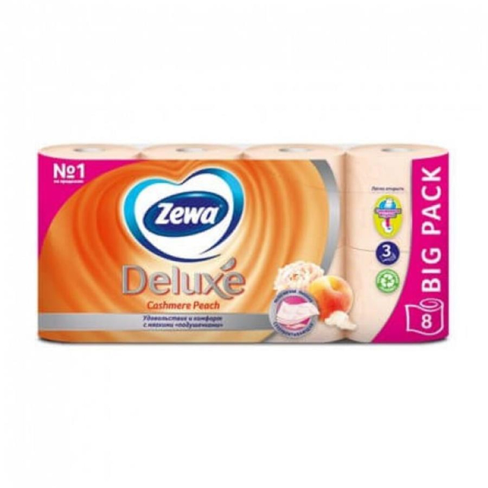 Туалетная бумага ZEWA DELUXE Персик 3сл/8рул