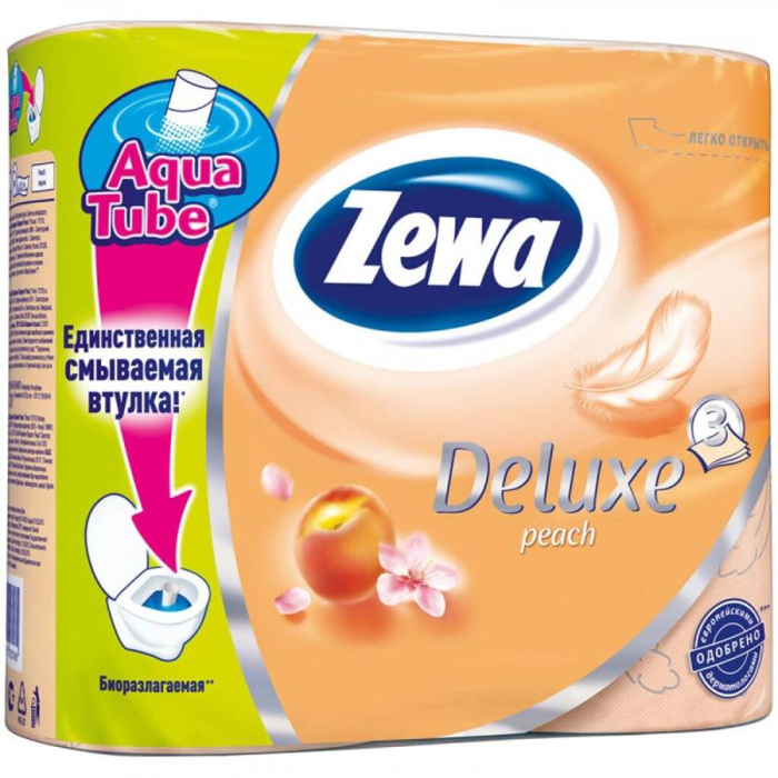 Туалетная бумага ZEWA DELUXE Персик 3сл/4рул