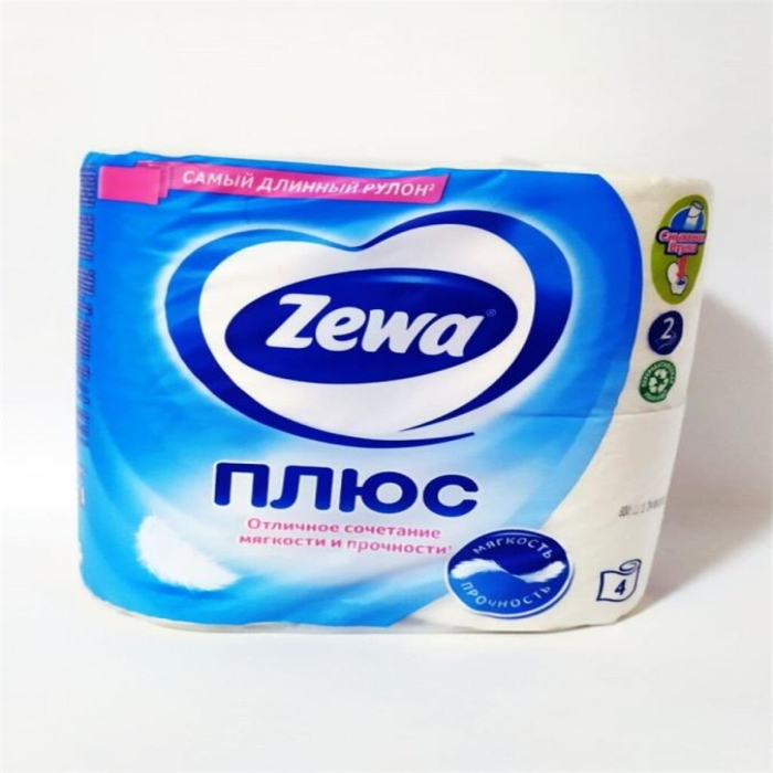 Туалетная бумага ZEWA 2слойные 4шт