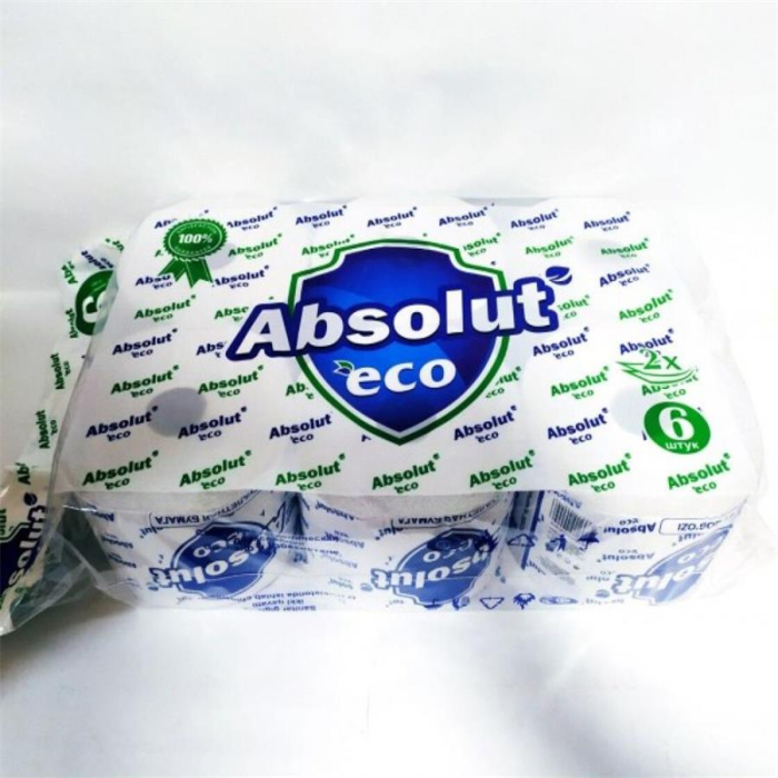 Туалетная бумага ABSOLUT ECO 2X MEGA 6рул