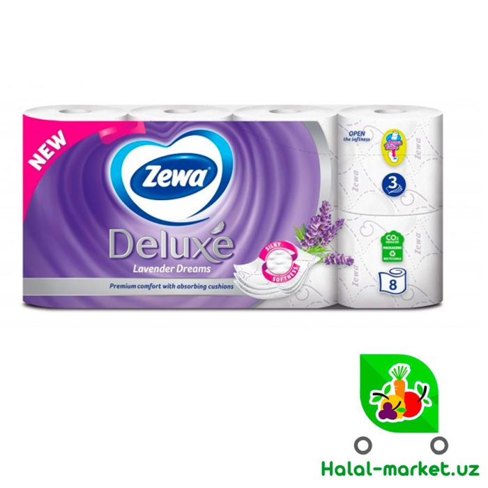 Туалетная бумага ZEWA DELUXE Лаванда 3слоя 8рул