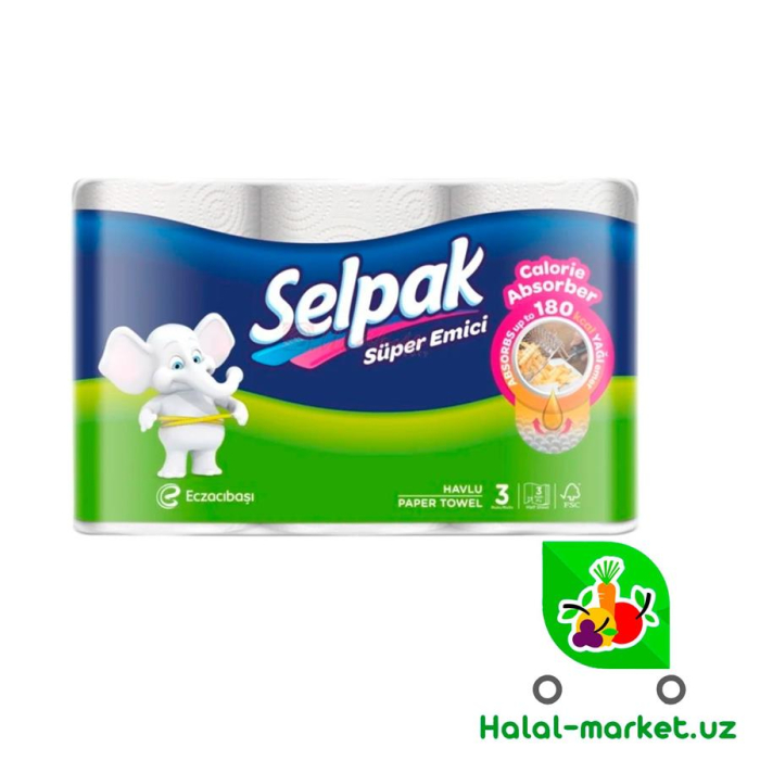 Бумажные полотенца SELPAK Calorie Absorb 3рул.3х слой