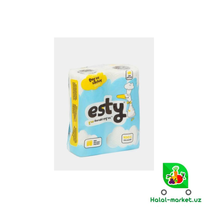 Бумажное Полотенце ESTY двухслойная 2рулона