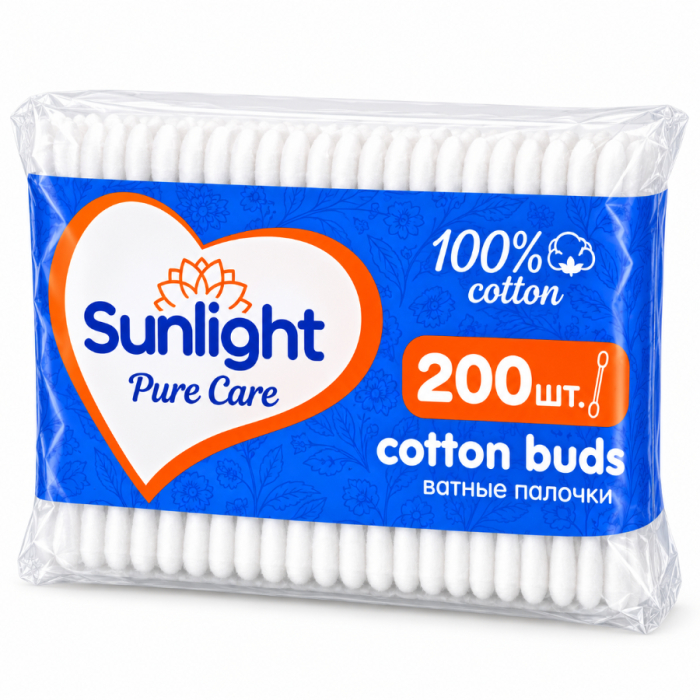 Палочки ватные SUNLIGHT 200шт М/У