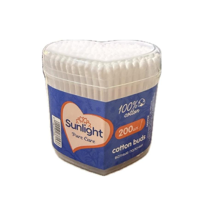 Ватные палочки SUNLIGHT 200шт пл/б