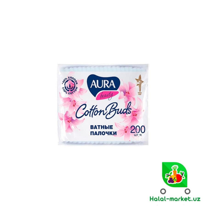 Ватные палочки AURA 200шт м/у