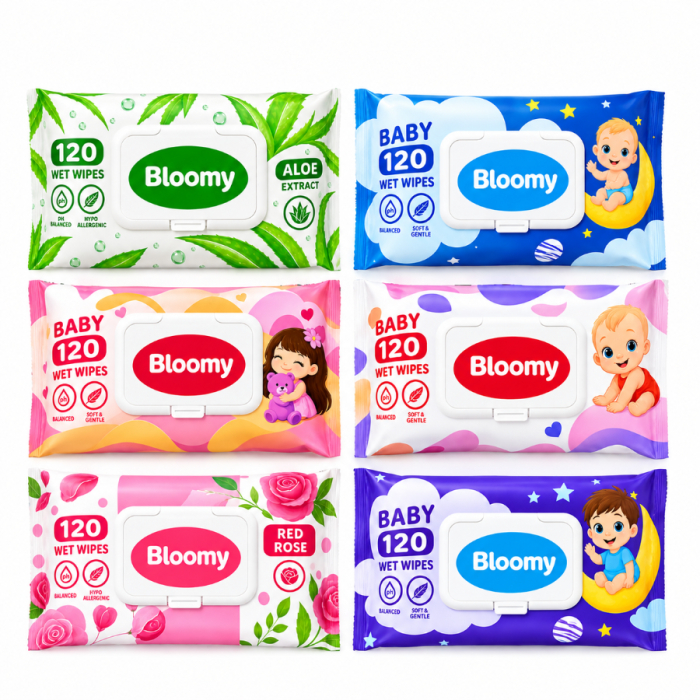 Влажные салфетки BLOOMY 120шт
