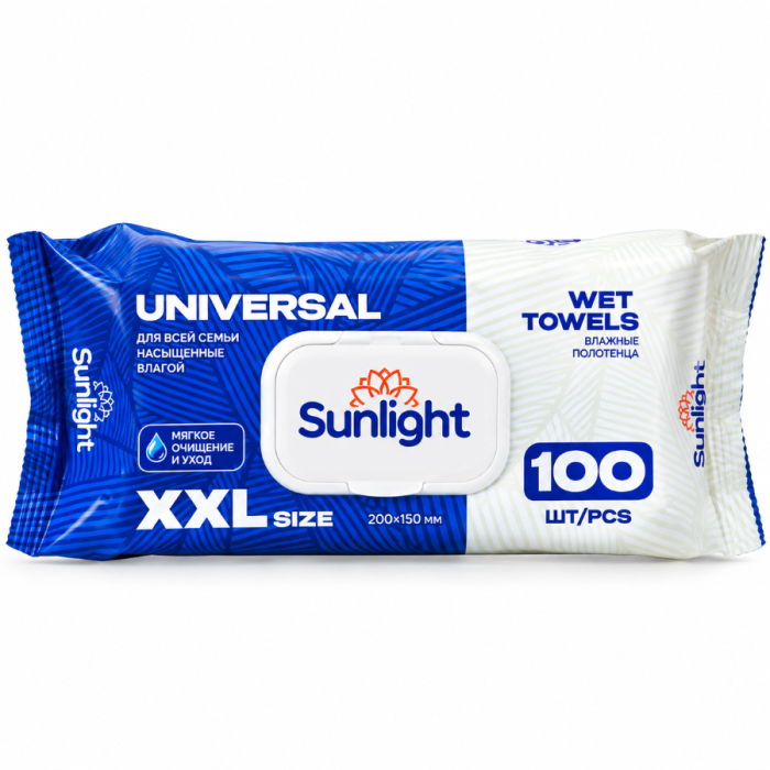 Влажные Салфетки SUNLIGHT XXL 100шт