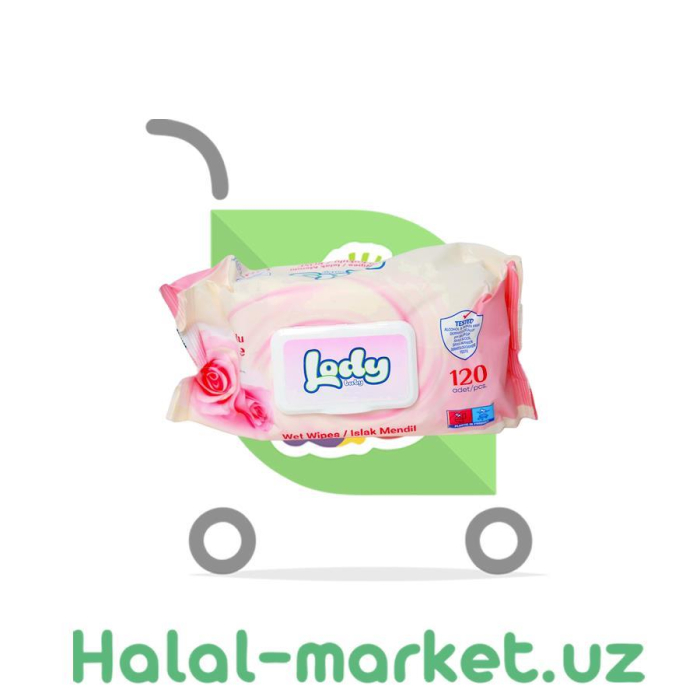 Влажные салфетки LODY BABY Rose 120шт