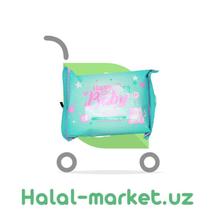 Влажные салфетки Happy Baby с Алоэ Вера 20шт