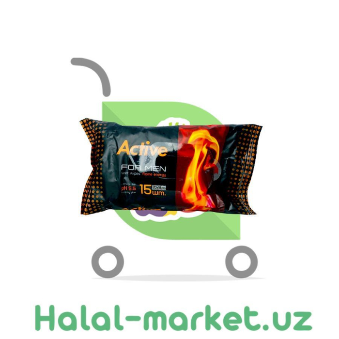 Влажные Салфетки Active Men Flame Energy 15шт