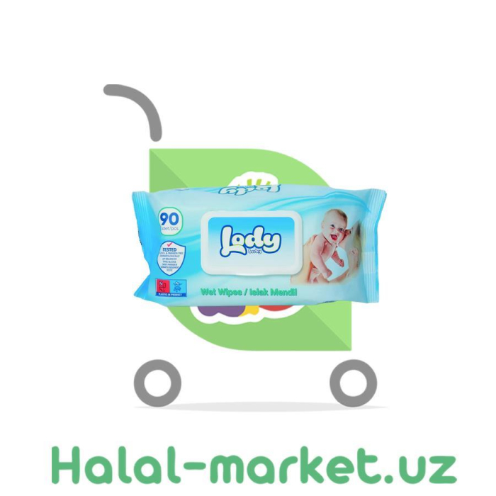 Влажные салфетки LODY BABY Olive 90шт