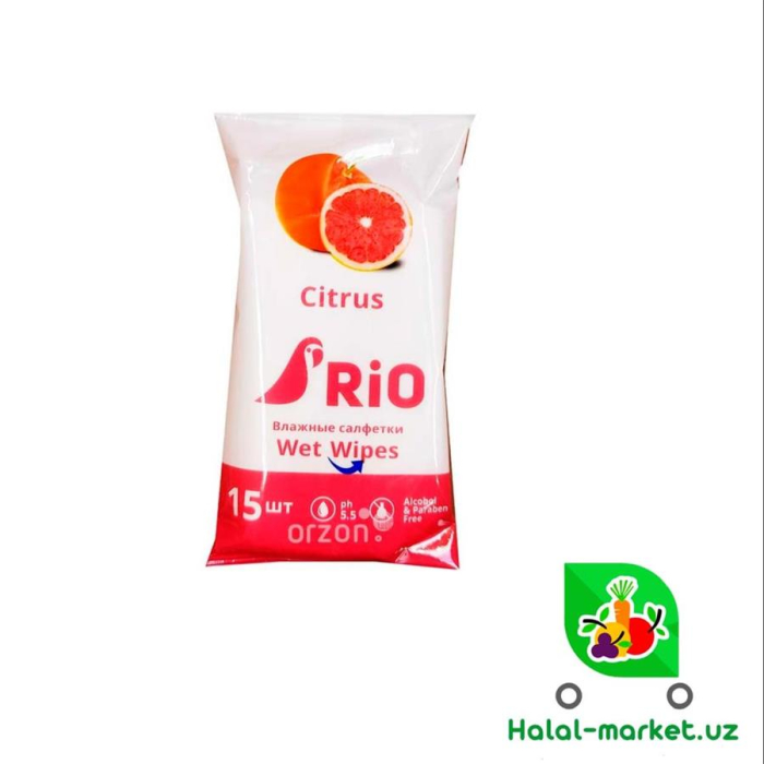 Влажные салфетки RIO фруктовые 10/15шт